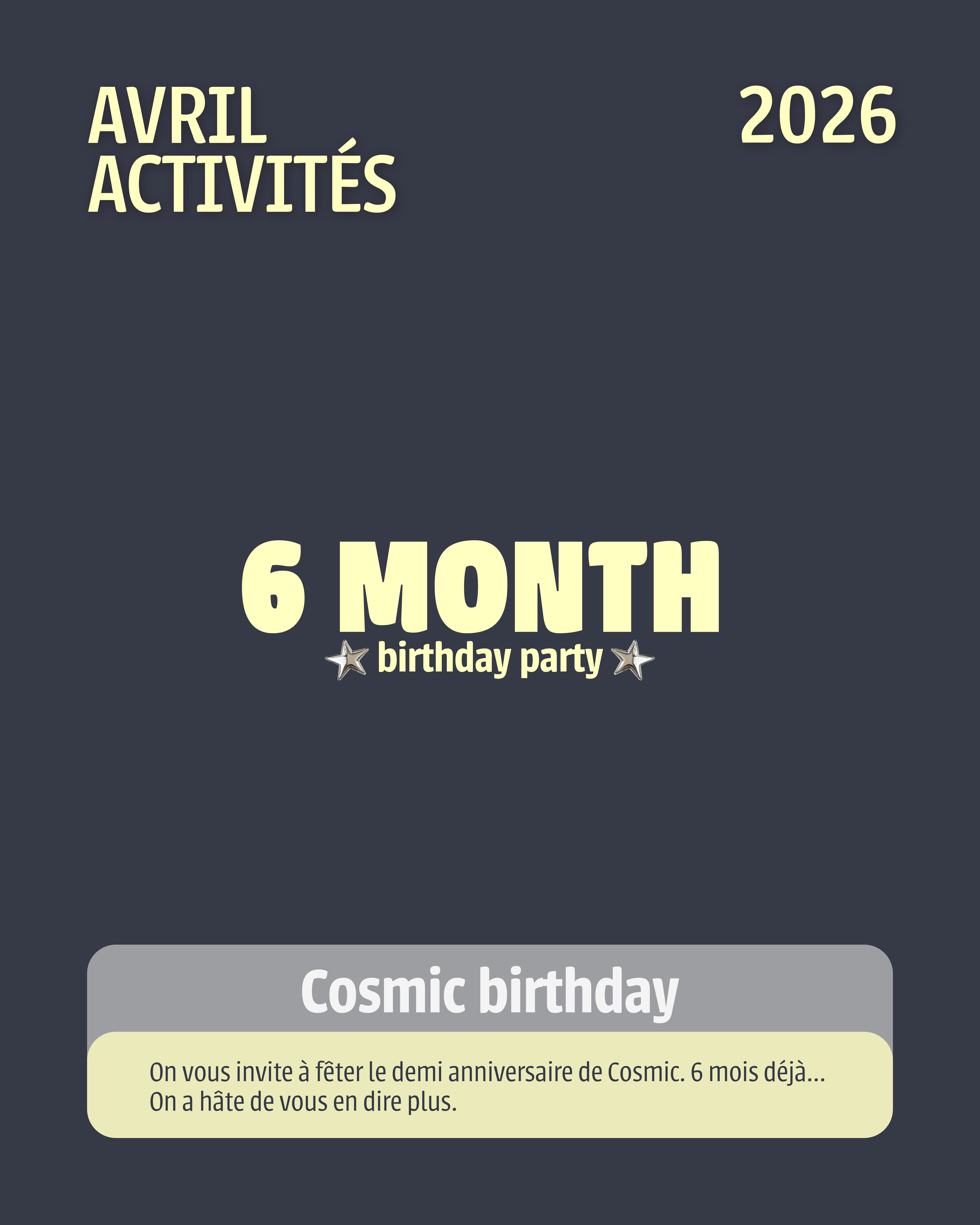 Cosmic birthday
